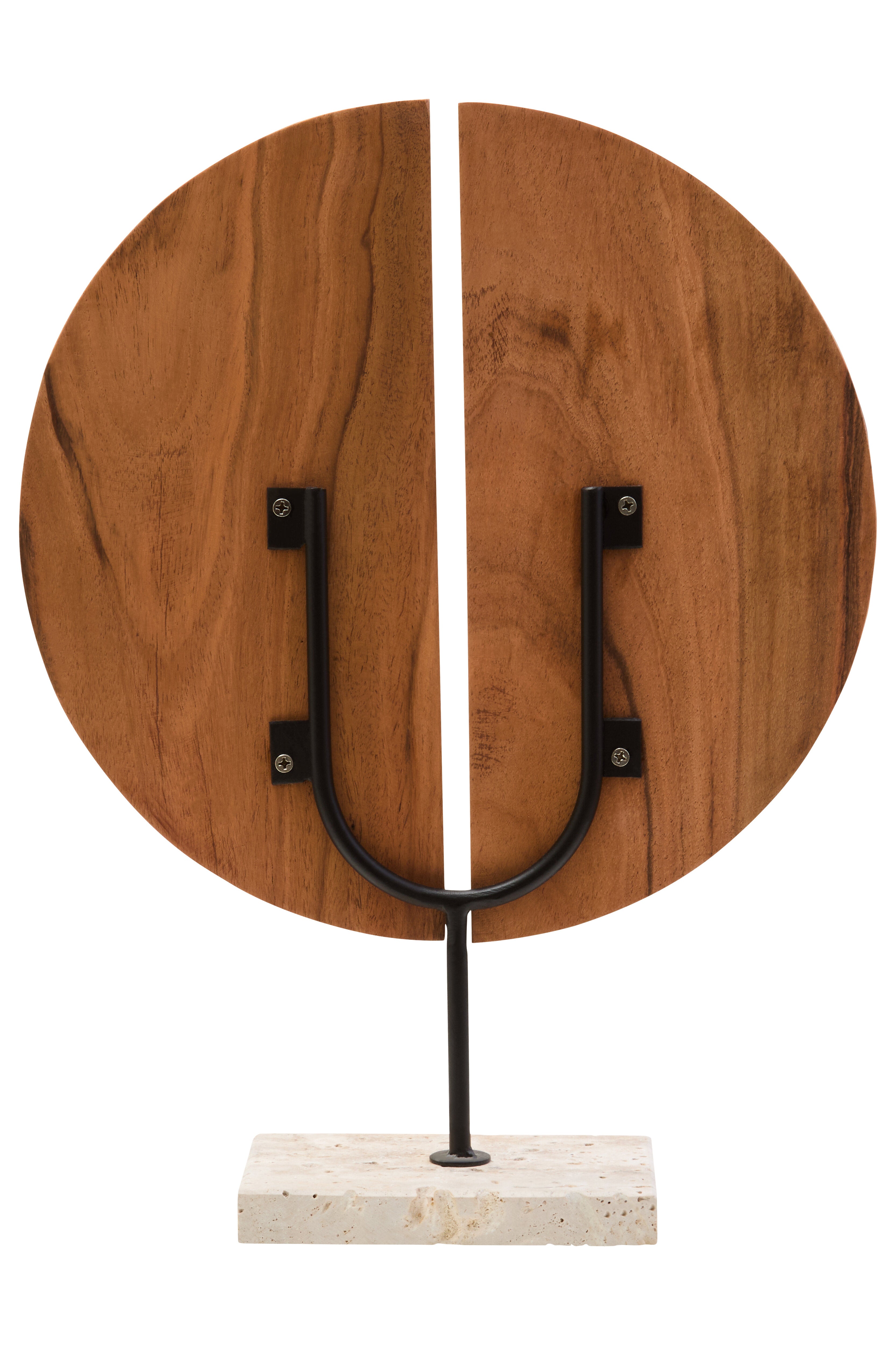 Lindos Natural Wood Sculpture With Travertine Base